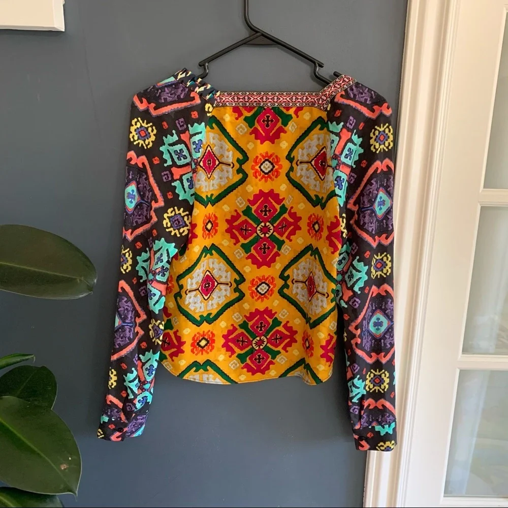 Rachel by Rachel Roy Abstract‎ Aztec Vibrant Colorful Jacket. S - Picture 3 of 11